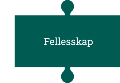 Puslespillbit med teksten Fellesskap - Klikk for stort bilde